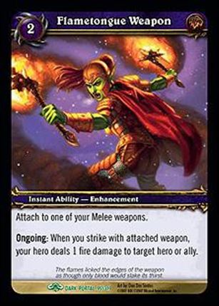 World of Warcraft: Through the Dark Portal (Base Set) card 95 Flametongue Weapon