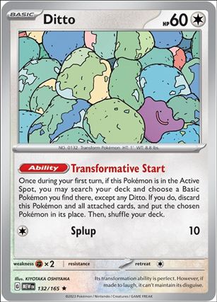 Pokemon: Scarlet & Violet - 151 (Base Set) card 132/165-B Ditto (Reverse Holofoil)