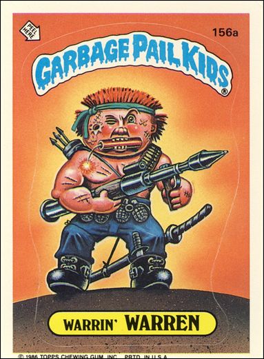 Garbage Pail Kids: Series 04 (Base Set) card 156a Warrin' Warren