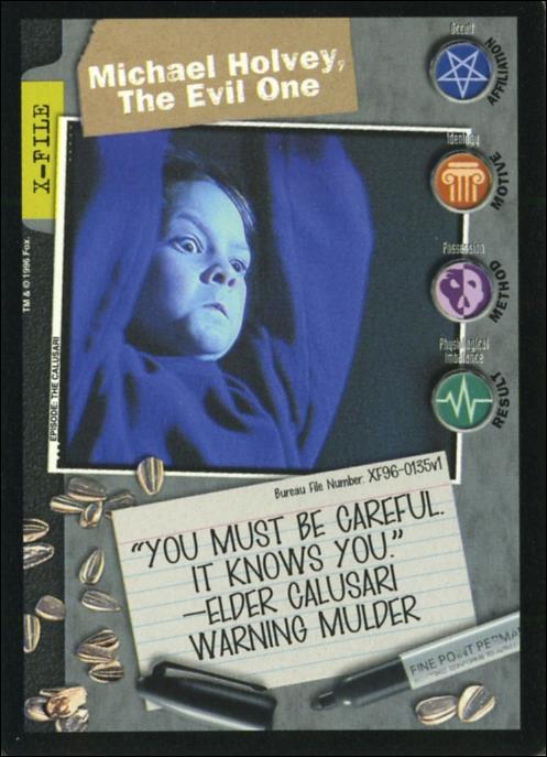 X-Files: Premiere Edition (Base Set) card XF96-0135v1 Michael Holvey, The Evil One 