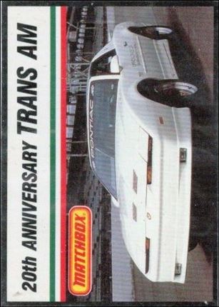 Matchbox Car & Driver Collector Cards (Base Set) card 904 20th Anniversary Trans Am