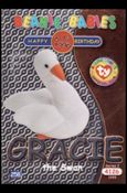 Beanie Babies Series 2 (Birthday or Rookie Subset) card 258-C Gracie the Swan Silver Lettering