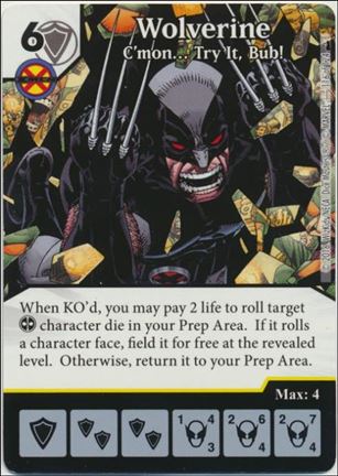 Marvel Dice Masters Deadpool card 116 Wolverine: C'mon...Try It, Bub!