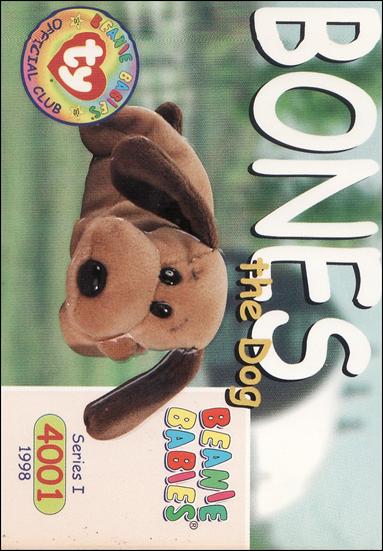 Beanie Babies Series 1 (Base Set) card 55 Bones the Dog