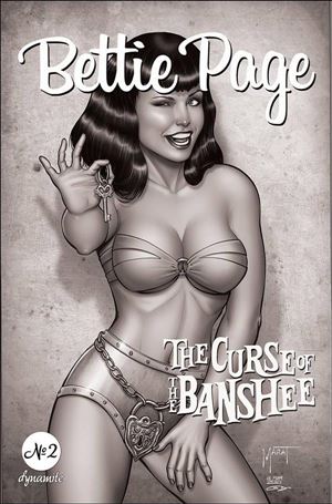 Bettie Page: The Curse of the Banshee issue 2-Q Marat Mychaels 1:30 Black & White Cover