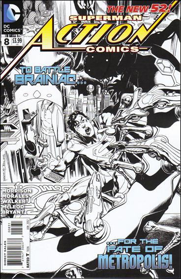 Action Comics (2011) issue 8-E Rags Morales 1:200 Black and White Cover