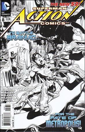 Action Comics (2011) issue 8-E Rags Morales 1:200 Black and White Cover