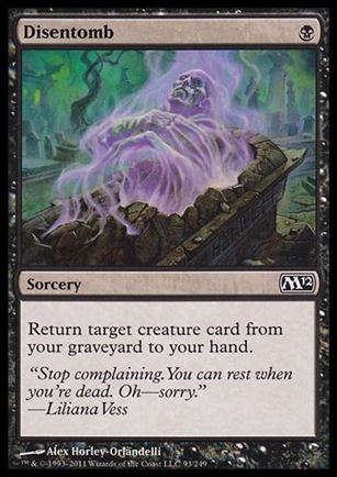 Magic the Gathering: 2012 Core Set (Base Set) card 93 Disentomb