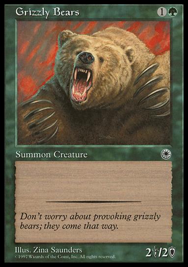 Magic the Gathering: Portal (Base Set) card 169 Grizzly Bears