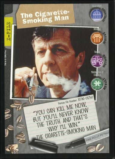 X-Files: Premiere Edition (Base Set) card XF96-0121v1 The Cigarette-Smoking Man