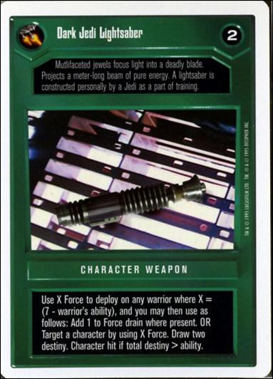 Star Wars: Premiere Unlimited (Base Set) card 155 Dark Jedi Lightsaber