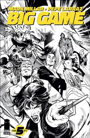 Big Game (2023) issue 5-B Pepe Larraz Black and White  Cover