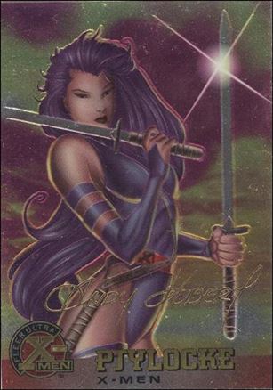 1996 Fleer Ultra X-Men All Chromium (Gold Signature Parallel Base Set) card 10 Psylocke