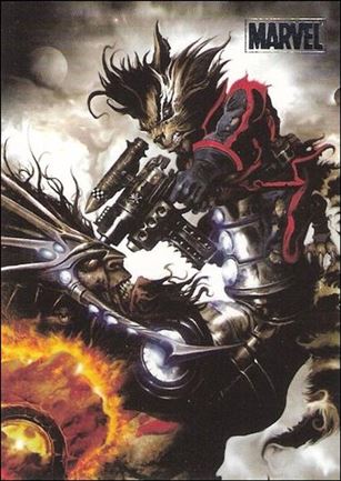 Marvel Heroes and Villains (Silver Foil Parallel Base Set) card 49 Rocket Raccoon vs Blastaar