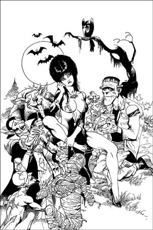Elvira, Mistress of the Dark (2018) issue 11-J Roberto Castro 1:21 Black and White Virgin Cover