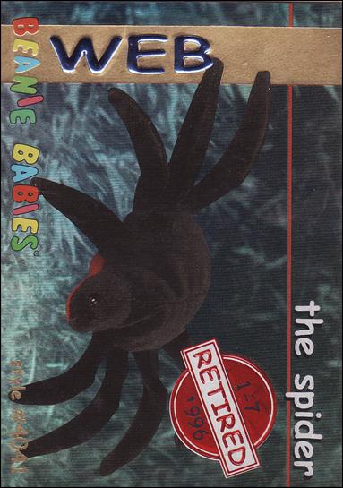 Beanie Babies Series 1 (Retired Beanies Subset) card 23 Web the Spider Red Lettering