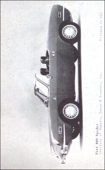 Sports Cars (1970) (Base Set) card 13 Fiat 850 Spider