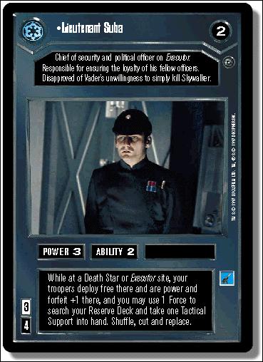 Star Wars: Dagobah Limited (Base Set) card 15 Lieutanant Suba