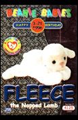 Beanie Babies Series 2 (Birthday or Rookie Subset) card 255 Fleece the Napped Lamb Blue Lettering