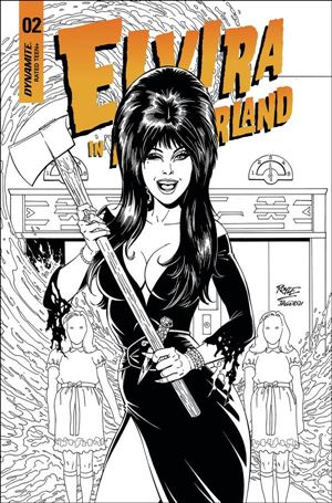 Elvira in Horrorland issue 2-F John Royle 1:15 Black & White Cover