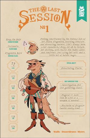 Last Session issue 1-B Character Sheet Cover