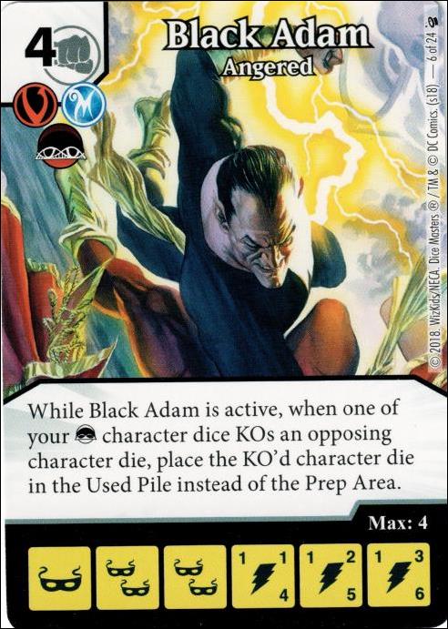 DC Comics Dice Masters Mystics Team Pack card 6 Black Adam: Angered