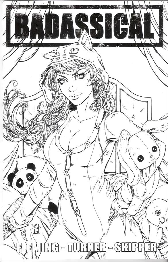 Badassical issue 3-D Collette Turner Black & White Cover