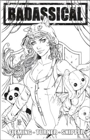 Badassical issue 3-D Collette Turner Black & White Cover