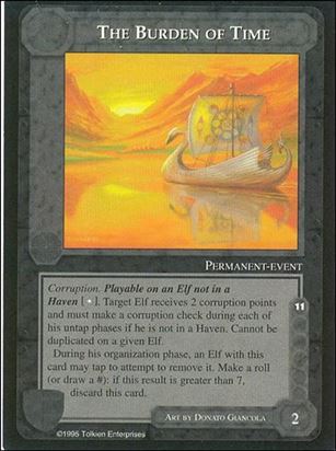 Middle-Earth: The Wizards (Base Set) card 412 The Burden of Time