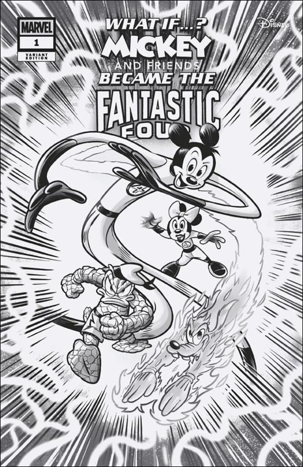 Marvel & Disney: What If...? Mickey & Friends Became the Fantastic Four issue 1-G Lorenzo Pastrovicchio B&W 1:100 Cover