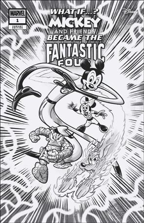 Marvel & Disney: What If...? Mickey & Friends Became the Fantastic Four issue 1-G Lorenzo Pastrovicchio B&W 1:100 Cover