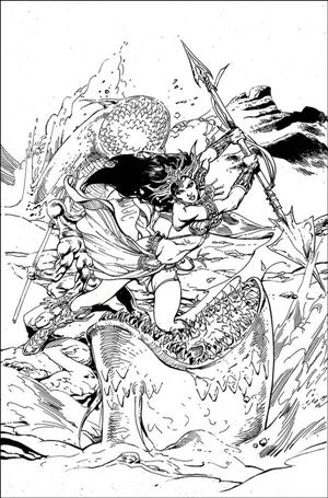 Dejah Thoris: Winter's End issue One Shot-E Roberto Castro Black & White Virgin Cover