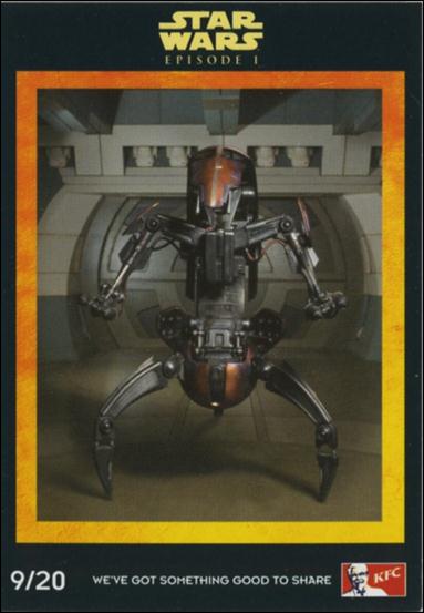 Star Wars: Episode I The Phantom Menace Kentucky Fried Chicken MALAYSIAN (Promo) card 9/20 Destroyer Droid