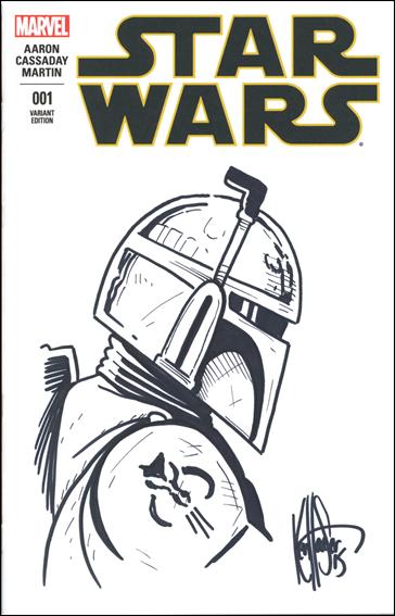 Star Wars (2015) issue 1-QB DF Ken Haeser "Boba Fett" Signed & Remarked Cover