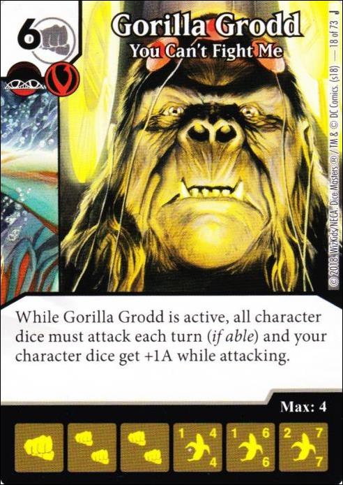 DC Comics Dice Masters Justice card 18 Gorilla Grodd: You Can't Fight Me
