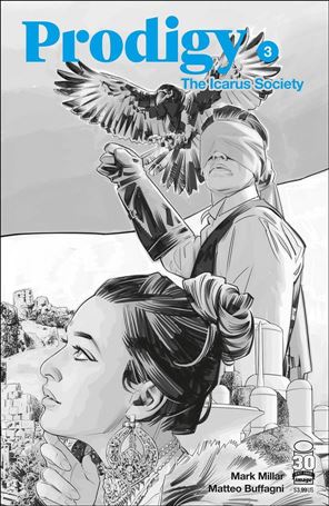 Prodigy: The Icarus Society issue 3-B Black and White Cover
