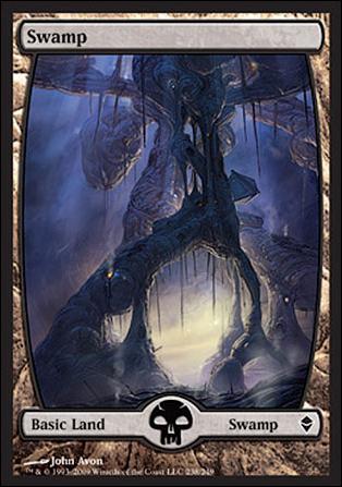 Magic The Gathering: Zendikar (Base Set) card 238 Full Art Land (Swamp)