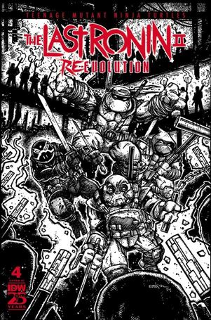 Teenage Mutant Ninja Turtles: The Last Ronin II - Re-Evolution issue 4-G Kevin Eastman B&W 1:100 Cardstock Cover