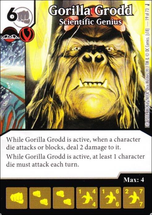 DC Comics Dice Masters Justice card 19 Gorilla Grodd: Scientific Genius