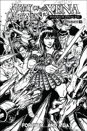Army of Darkness Xena: Warrior Princess Forever... and a Day issue 1-E Elliot Fernandez 1:10 Black and White Cover