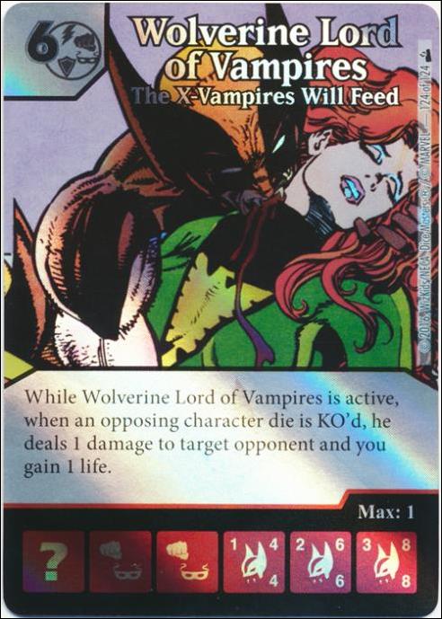 Marvel Dice Masters Deadpool card 124 Wolverine Lord of Vampires: The X-Vampires Will Fe