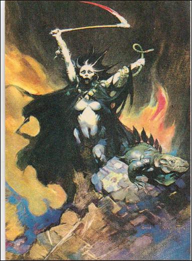 Frazetta (Base Set) card 30 Woman with a Scythe