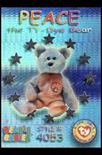Beanie Babies Series 3 (Wild Subset) card 54-C Peace the Ty-Dye Bear Silver Stars