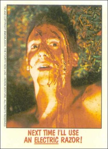 Fright Flicks (Base Set) card 47 "Next time I'll use an electric razor!"
