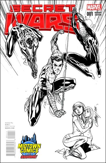 Secret Wars issue 1-SR J. Scott Campbell Midtown Comics B&W Cover