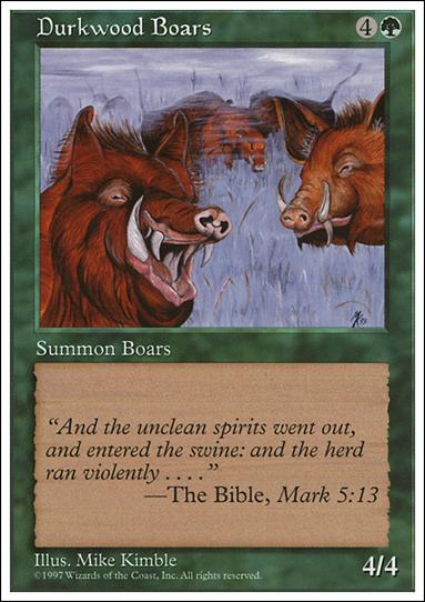Magic the Gathering: 5th Edition (Base Set) card 289 Durkwood Boars