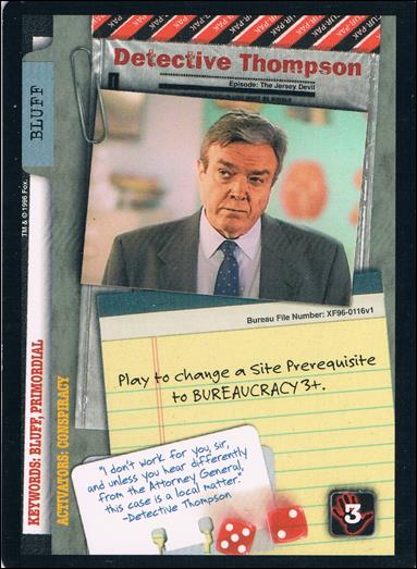 X-Files: Premiere Edition (Base Set) card XF96-0116v1 Detective Thompson