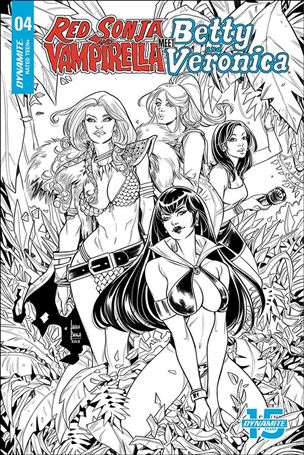 Red Sonja and Vampirella Meet Betty and Veronica issue 4-H Laura Braga 1:20 Black & White Cover