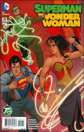 Superman/Wonder Woman issue 21-B Joe Quinones Green Lantern 75th Anniversary Cover