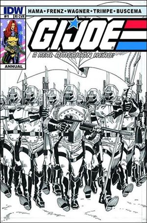 G.I. Joe: A Real American Hero Annual issue 1-C Ron Frenz/Sal Buscema B&W 1:10 Cover